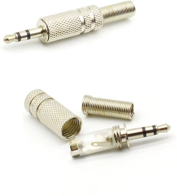ELECAPITAL 3,5mm Klinkenstecker Set für Mono und Stereo Audio Reparatur, 3-Polig, Silber - Bild 1