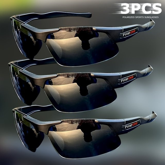 VEGUEROS Sportsonnenbrille, Halbrand, polarisiert, Unisex, wrap - Bild 1