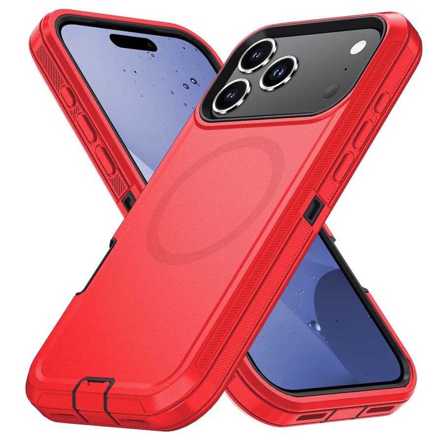 CYD Armor Stoßfeste Defender Handyhülle für iPhone in Rot aus PC und TPU - Bild 3