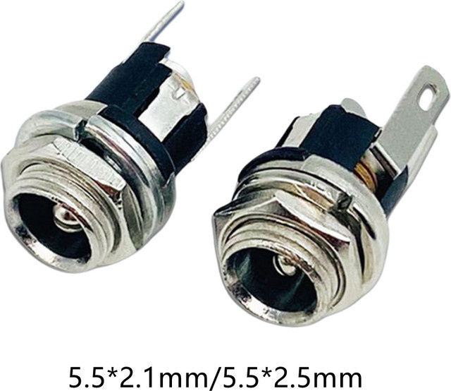 ZSDZFYLLK DC-025 DC Power Jack Buchse mit Mutter, Farbe: Silber, 5,5 x 2,1 mm / 5,5 x 2,5 mm, Panel Mount Stecker - Bild 1