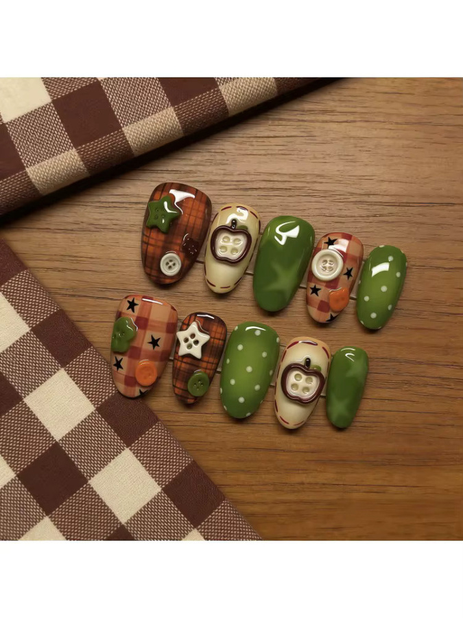Stylebon Künstliche Nägel, 24 Stück, Grüner Apfel, Glänzend, Kinder - Bild 5