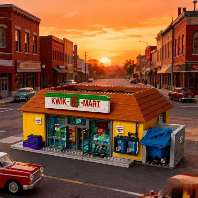 LIEI Supermarkt Kwik-e-mart, Bausteine Modell, 2218 Teile - Bild 1