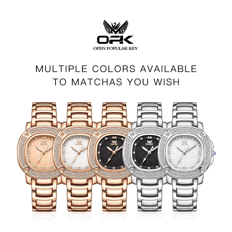 OPK Armbanduhr, Quarz, Edelstahl, Roségold, Diamant, Damen - Bild 5