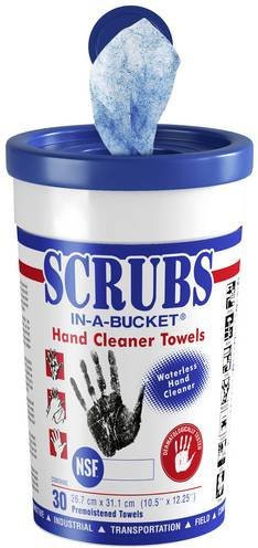 Scrubs In-a-Bucket Handreinigungstücher Blau, 30 Stück - Bild 1
