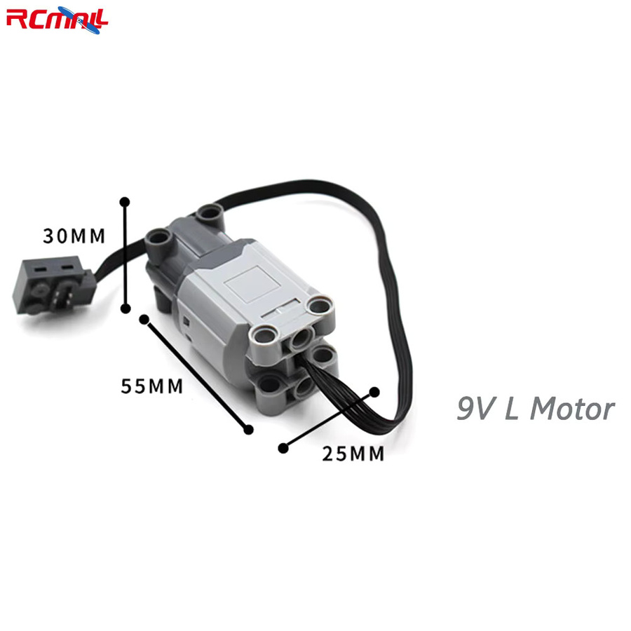 Wishiot 10er Set MOC Power Functions Kit 88003 L Motor Bausteine in Grau - Bild 2