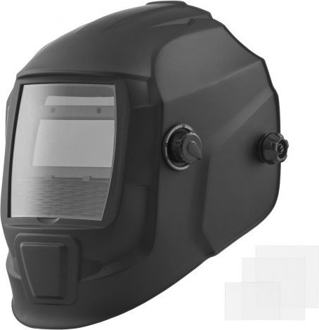 VEVOR Automatik Schweißhelm CRIUS-Serie in Mattschwarz mit True Color Technologie, Solarbetrieben, 2 Lichtbogensensoren, DIN 4/9-13 für WIG MIG ARC Schweißen und Schleifen, Sichtfeld 93 x 43 mm - Bild 1