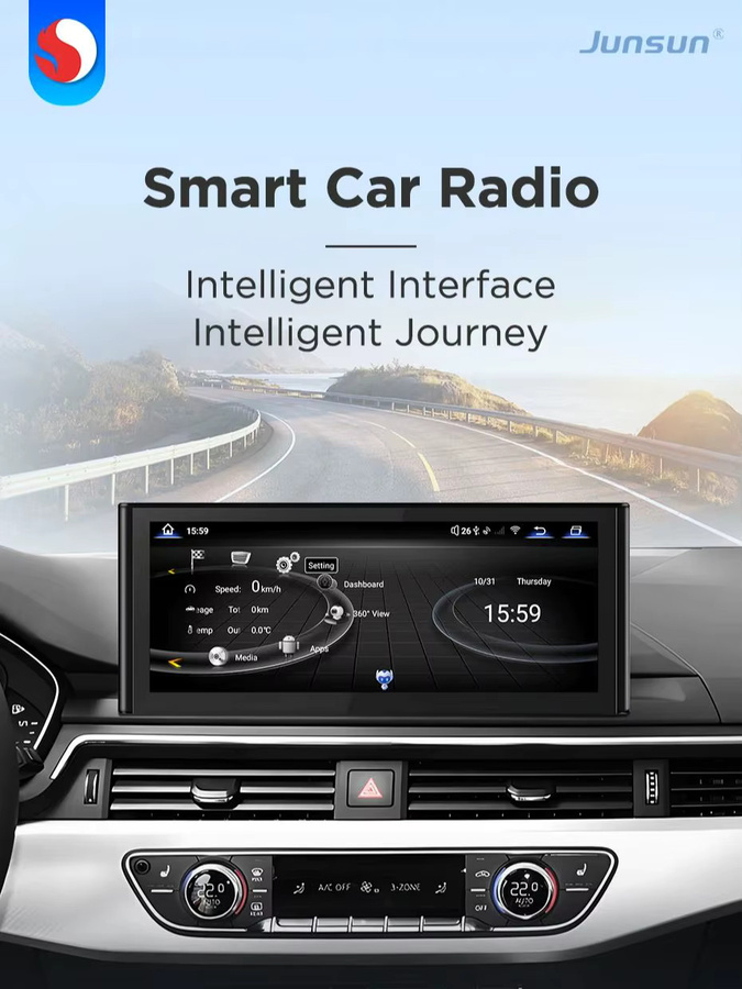 Junsun Wireless CarPlay und Android Auto Autoradio mit Qualcomm Snapdragon 668 für Audi A4 B5 B9 und A5 2017–2020 in Schwarz - Bild 5