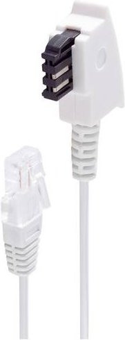 Shiverpeaks DSL Anschlusskabel mit TAE-F-Stecker und RJ45-Stecker in Weiß, 10m - Bild 1