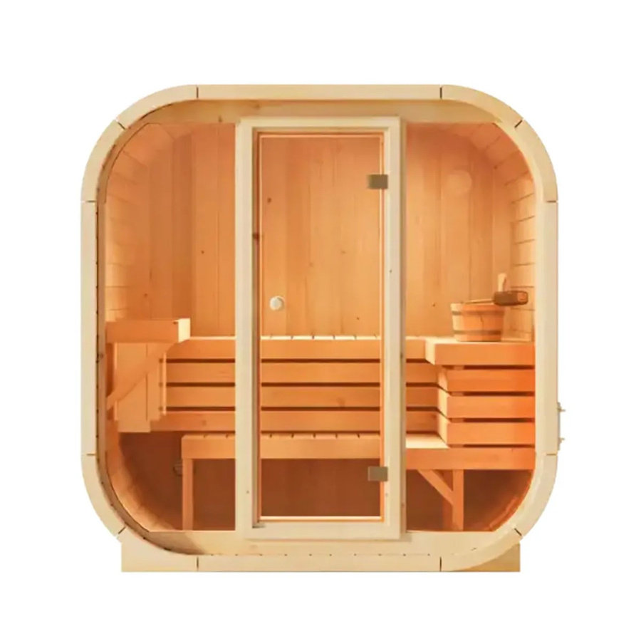 FinnTherm Innensauna Ellipso M aus nordischer Fichte in Braun und Multicolor, B/T/H: 196 x 119 x 189 cm - Bild 2