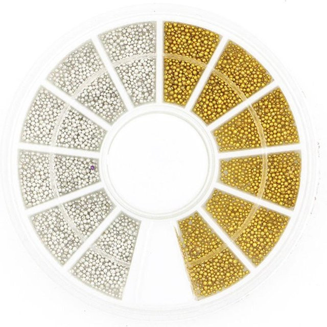TOMTOP JMS Nagelkunst Dekorationen, Silber Gold Perlen Kaviar, beige, Metallic - Bild 1