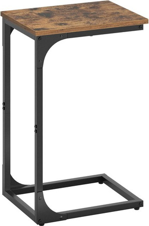 Vasagle Beistelltisch in C-Form in Braun-Schwarz, B/T/H: 62 x 40 x 30 cm