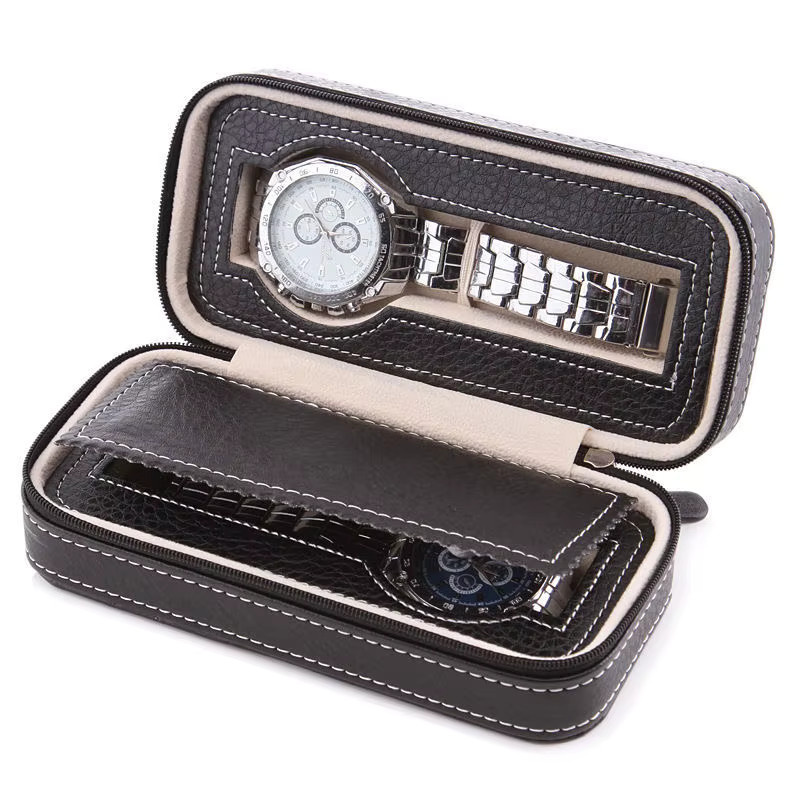 DELESYS Uhrenbox Leder, Schwarz, Unisex - Bild 2