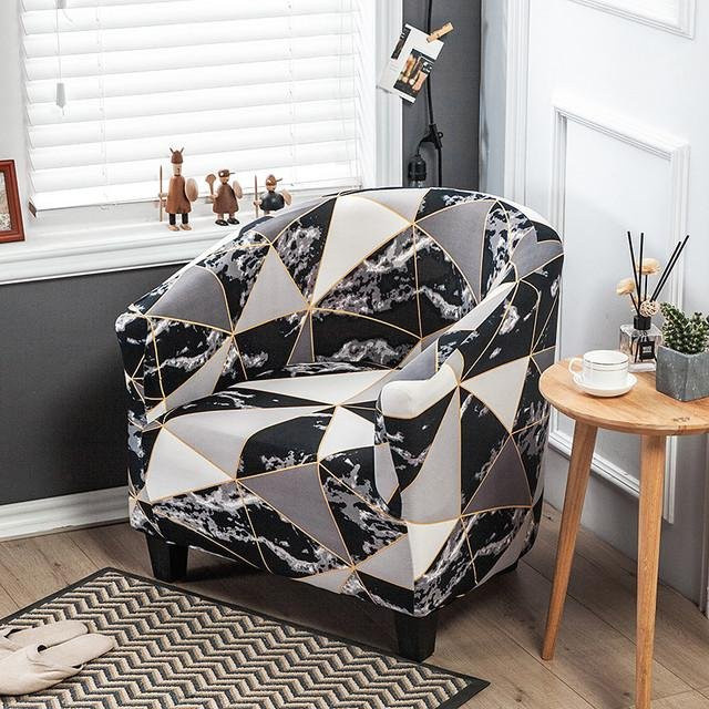 Housmife Stretch-Sesselbezug mit geometrischem Muster, elastischer und rutschfester Möbelschutz aus Polyester für Einzelsitze - Bild 1