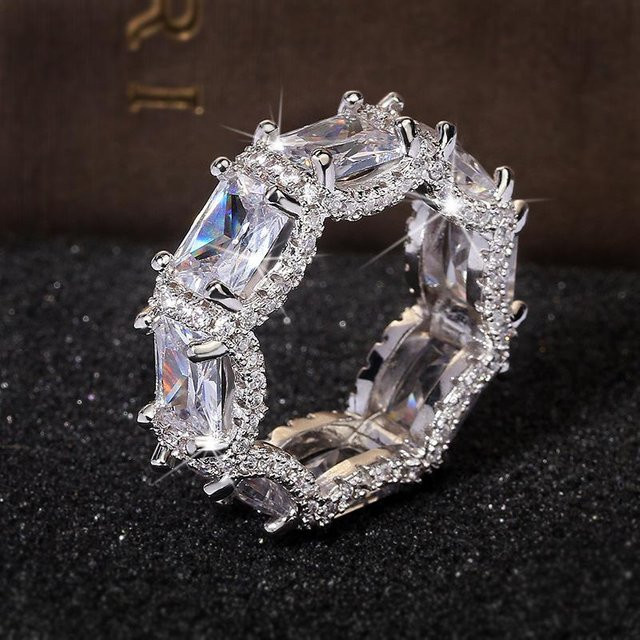 YIRAN Jewelry 5 Ring, Zirkon, grau, Herren - Bild 1