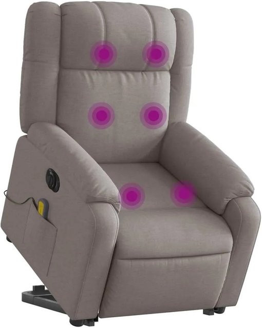 vidaXL Elektrischer Massagesessel mit Aufstehhilfe in Taupe aus Stoff - Bild 1