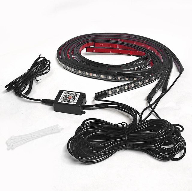 RGB LED Fahrgestelllicht für dein Auto mit App-Steuerung und Fernbedienung, grau, B/H: 90 x 60 cm - Bild 1