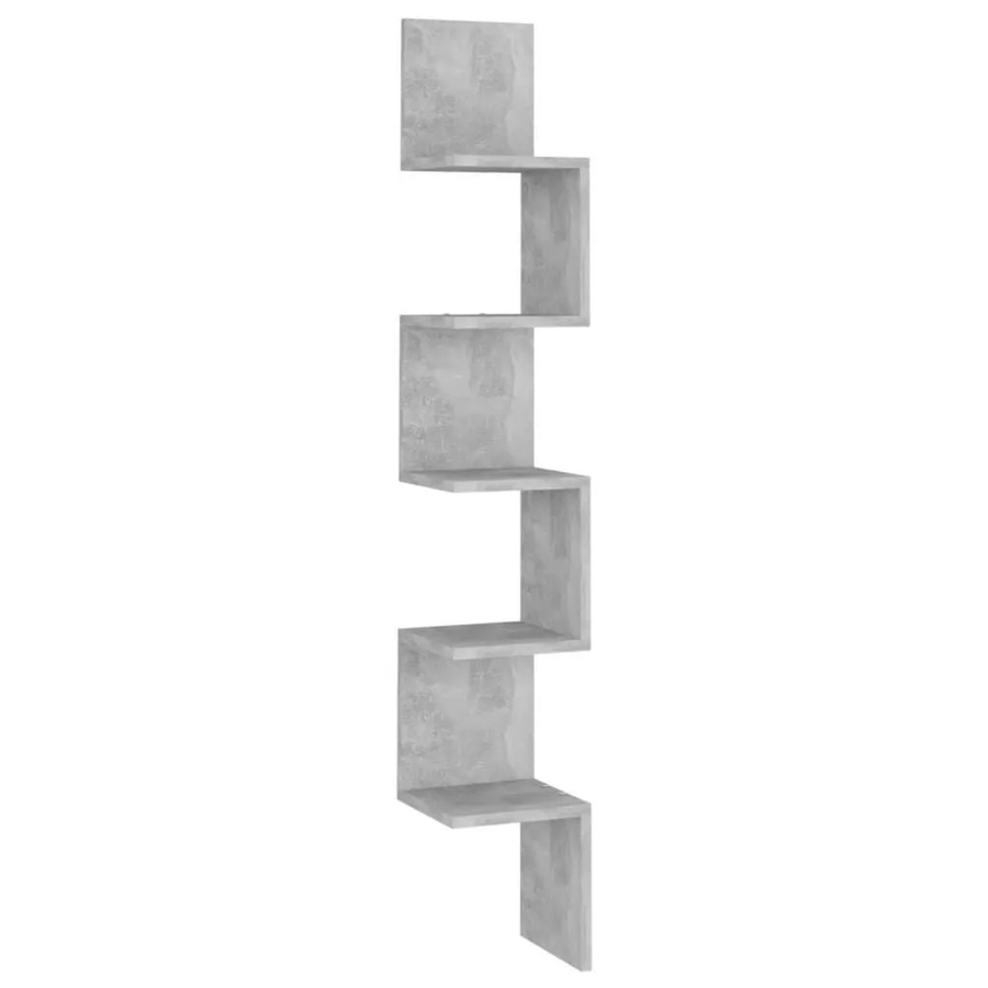 vidaXL Wand-Eckregal in Betongrau aus Holzwerkstoff, B/T/H: 20 x 20 x 127,5 cm - Bild 2