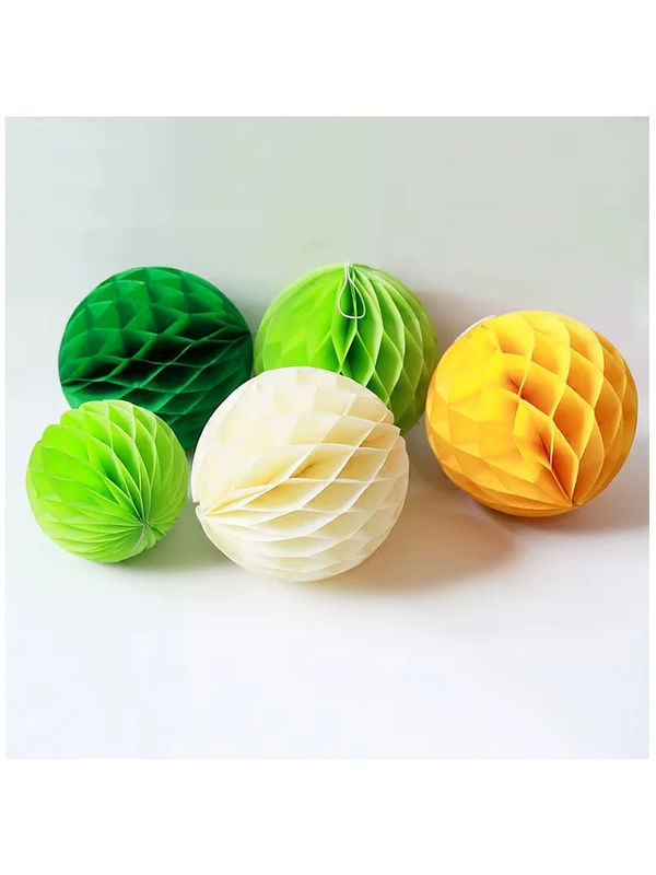 Merylover Bunte Seidenpapier-Wabenkugeln in Grün und Mehrfarben, Durchmesser: 30 cm, Dekoration für Geburtstag, Hochzeit und Babyparty - Bild 5