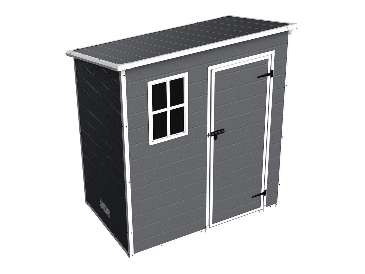 PARKSIDE® Gartengerätehaus S Pent in Anthrazit und Grau mit Fenster und Schloss, B/T/H: 180,0 x 105,0 x 105,0 cm - Bild 3