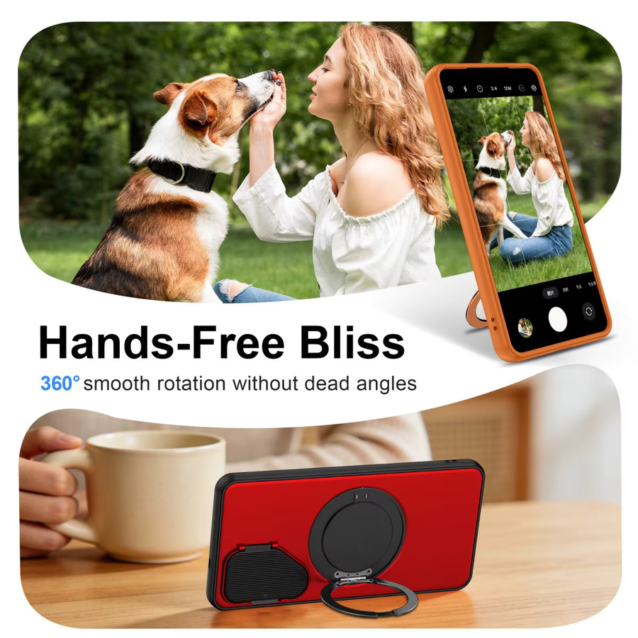 Magnetische MagSafe Hülle mit 360 Grad Flip-Kamera-Schutz für Samsung S26 Edge S25 S24 Ultra Plus A57 A37 A17 A56 A36 A26 in Rot - Bild 3