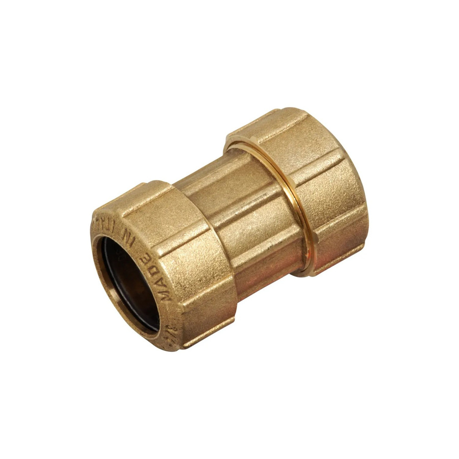 LUX-TOOLS Reparatur-Verbinder Muffe aus Messing für 25 mm PE-Rohre in Gold - Bild 2