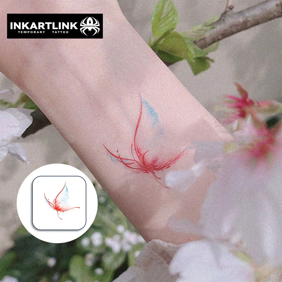 INKARTLINK Temporäre Tattoo Aufkleber Schmetterling, Unisex, wasserfest - Bild 2