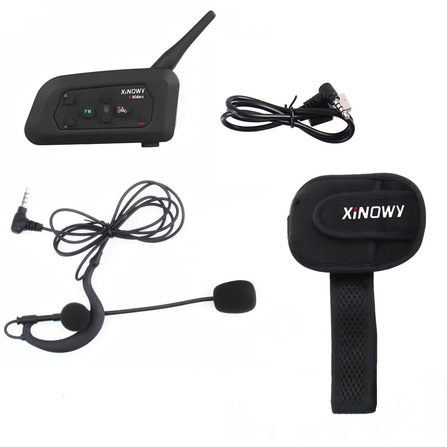 XiNOWy 3er-Set V4C Pro Fußball-Schiedsrichter Bluetooth-Headset mit Geräuschunterdrückung und Intercom-Konferenz-Gegensprechanlage in Schwarz - Bild 2