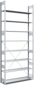 Bito Fachbodenregal Archivregal Typ EL glanzverzinkt silber B/T/H: 105,8 x 32,4 x 300 cm - Bild 1