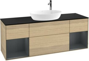 V&B Waschtischunterschrank Finion Wandbeleuchtung in Eiche lackiert, Breite: 160 cm - Bild 1