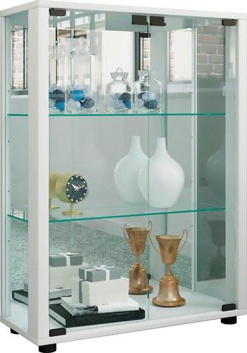 VCM Vitrine Sintalo in Weiss mit Glastüren und Sicherheitsglas, B: 60 cm, H: 80 cm - Bild 1