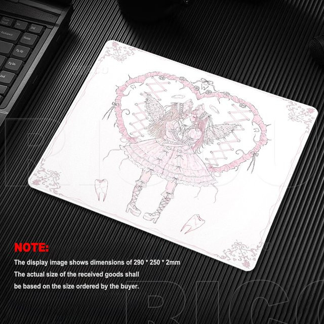 Riccu Mauspad Kawaii Mausmatte Rosa mit niedlichem Mäuse-Design für Gaming und Home Office - Bild 1