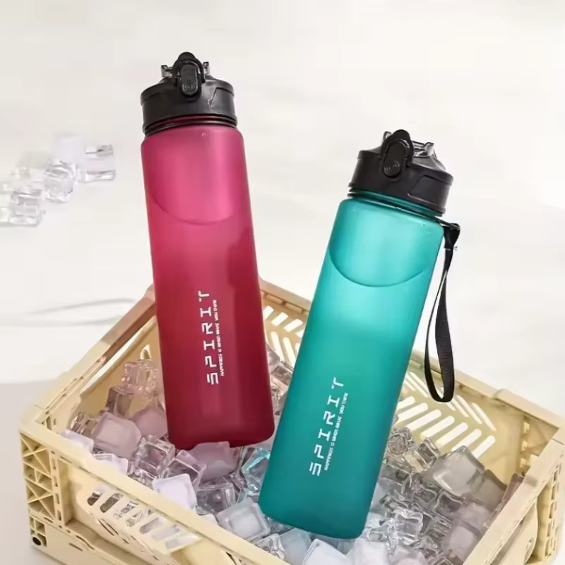 Fantia Sportwasserflasche in Blau mit Strohhalm und Trageschlaufe, 750 ml auslaufsicherer BPA-freier Trinkbecher für Fitness und Camping - Bild 3
