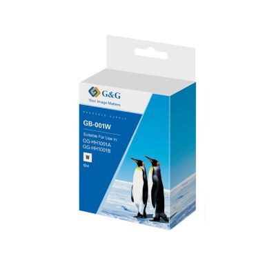 G&G Tintenpatrone GB-001W für Beschriftungsgerät MP001, 42 ml wasserfeste Tinte, Weiß - Bild 2