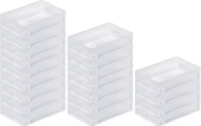 SparSet 20 Stück PROREGAL Eurobehälter BasicLine transparent mit geschlossenem Griff H x B x T: 7 x 20 x 30 cm, 2,9 Liter - Bild 1