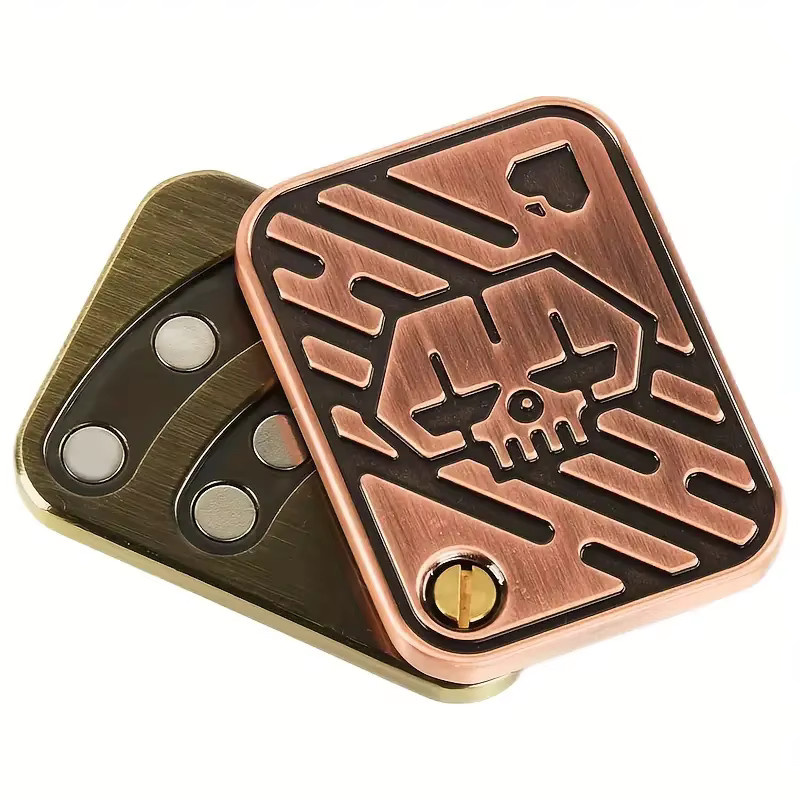 AHHLCLT Fidget Slider Metall Schädel, Push Slider, Stress Relief Spielzeug - Bild 1