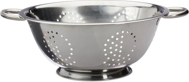 Relaxdays Küchensieb aus Edelstahl in Silber mit Standfuß, B: 12 cm, H: 28 cm - Bild 1