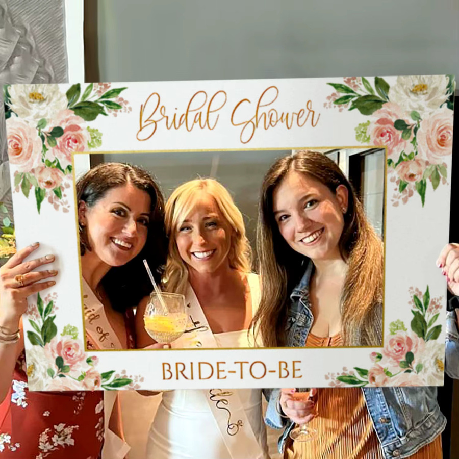 LaVenty Wildflower Bachelorette Party Dekorationen mit floralem Boho Design und rechteckigem Foto Booth Rahmen aus Papier in Multicolour - Bild 2