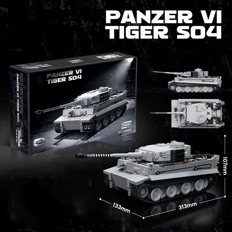 XMWL Schneebedeckter Tiger Schwerer Panzer Sd.Kfz.182, Bausteine, ab 14 Jahren - Bild 5