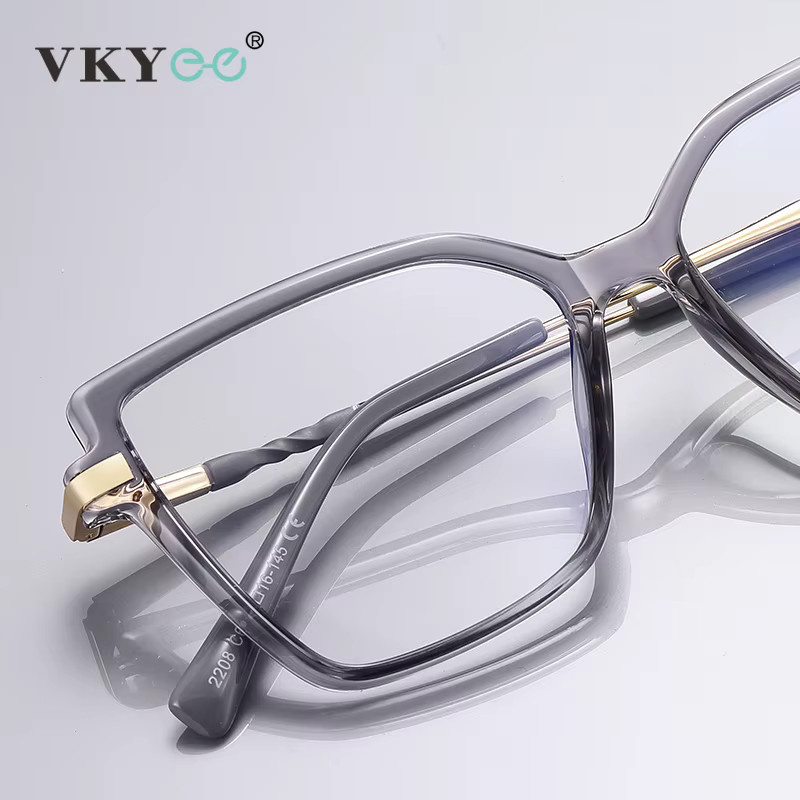 VKYEE Korrektionsbrille Butterfly, Vollrand, Blaulichtfilter, grau, Damen - Bild 2