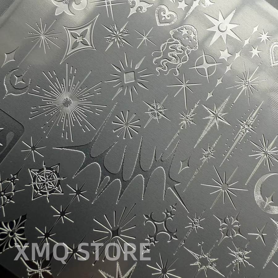XMQ Nail Art Stamping Plates, Star und Heart Templates - Bild 1