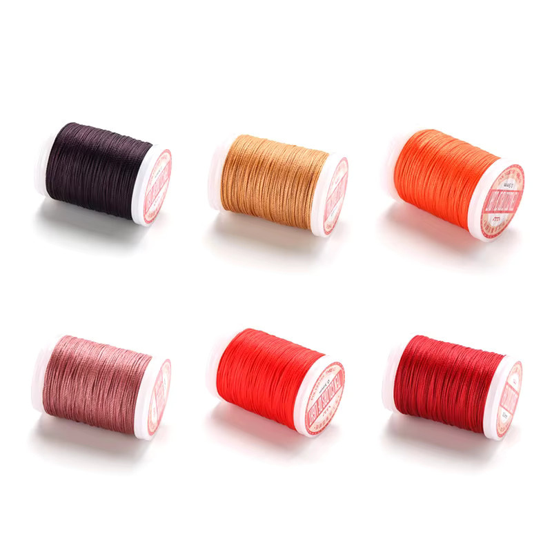 Gewachster Polyester-Faden für Lederhandwerk und DIY-Projekte, Braun - Bild 3