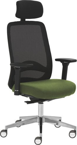 Mayer Sitzmöbel Drehstuhl 2228 mit Kopfstütze und Armlehnen in Grün, B: 70 cm, H: 138 cm - Bild 1