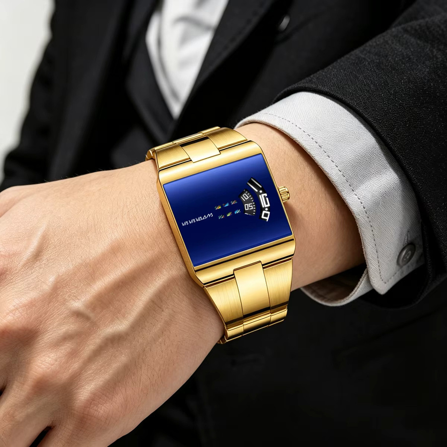 VA VA VOOM Armbanduhr Quarz, Edelstahl, Gold, Herren - Bild 3