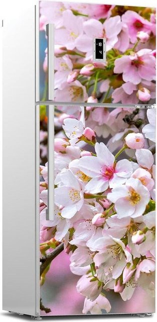Selbstklebende Kühlschrankaufkleber mit buntem Blumenmuster von Sticker House, Vinyl-Dekor für Küchenmöbel und Gefrierschränke, B/H: 100 x 180 cm - Bild 1