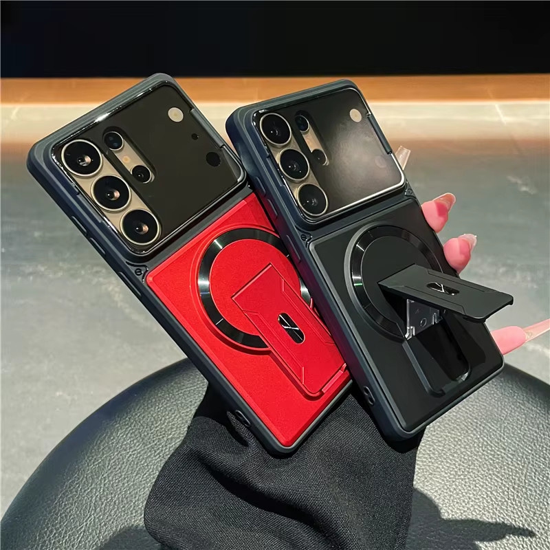 Magnetische Spiegelhülle mit Linsenschutz für Samsung Galaxy S26 S25 FE S24 S23 Ultra A17 A37 A57 A56 A36 A26 A16 A06 A07 in Blau und Mehrfarbig - Bild 1