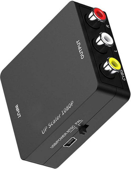 DIYelecs HDMI zu AV Konverter 1080P Plug and Play Adapter mit USB-C für PS5 und Set-Top Box, Schwarz - Bild 1