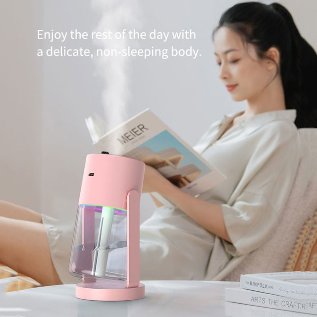 TENGKESi Tragbarer Luftbefeuchter mit Sternenhimmel-Projektion und rotierender Aromatherapie für den Schreibtisch oder das Fahrzeug - Bild 1