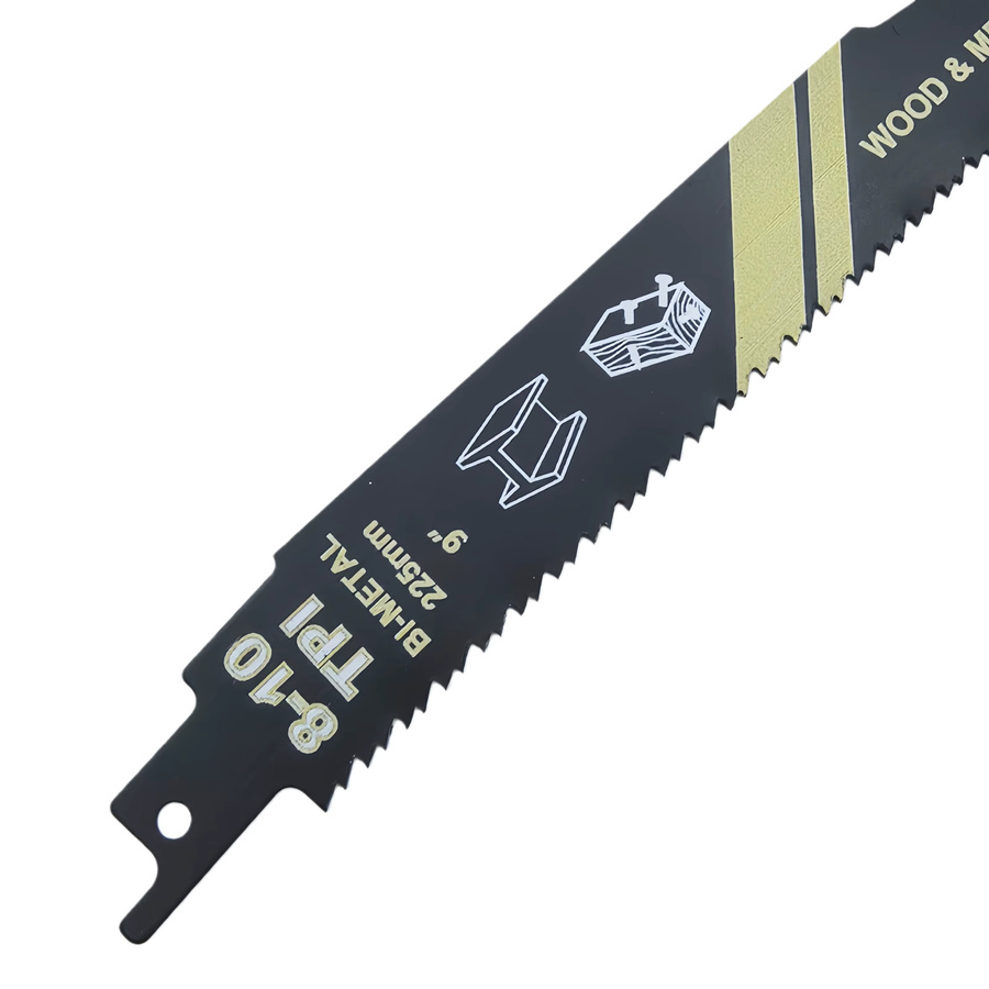 Realmote Säbelsägeblatt Bimetall 225 mm mit 8-10 TPI zum Schneiden von Holznägeln und Metallrohren - Bild 3