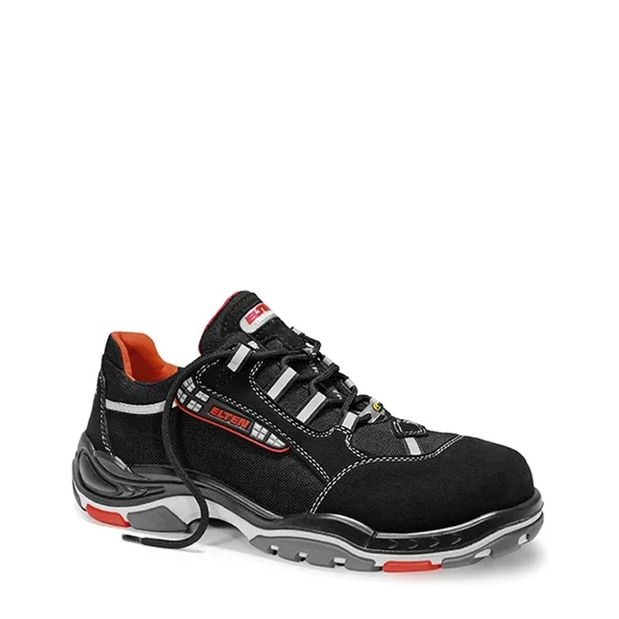 Elten Sicherheitshalbschuh Senex ESD S3 in Schwarz-Rot mit Kunststoffkappe und Cordura-Textil, Größe 40 - Bild 2