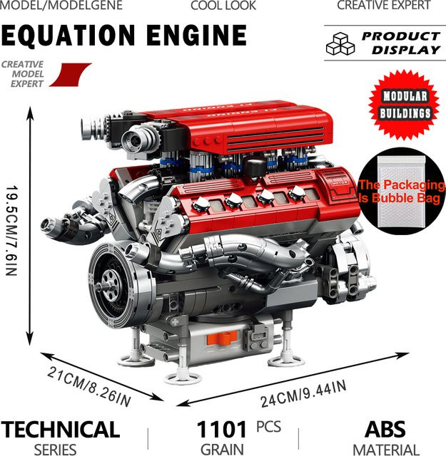 yangkili Mechanische Technische Formel Motor Modell, Bausteine Montage Sets, Fahrzeuge - Bild 1